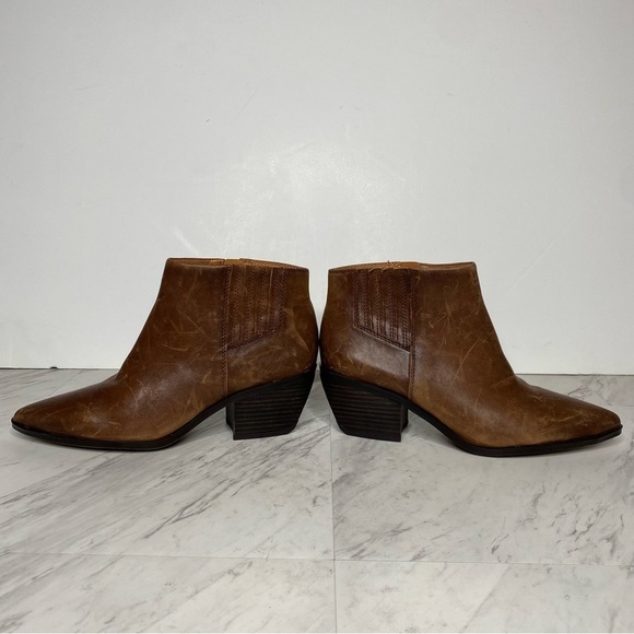 Franco Sarto Spur Brown Leather Bootie 9M - Picture 7 of 15